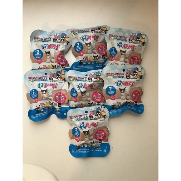 Hello Kitty And Friends 7 Packs of Series 1 Fig Bands New In Sealed Packages. - Picture 1 of 2